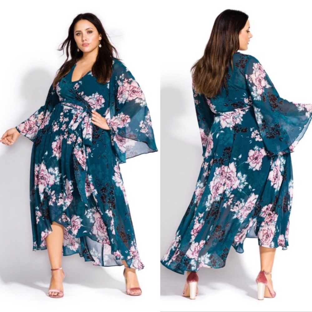 City Chic Jade Blossom Maxi Dress